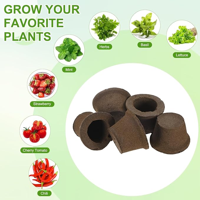 5-Pack Grow Sponges, 3.5x2.3x2.4 Inch Replacement Root Growth Sponges Seed Pods for Plant Rooting/Seed Germination/Hydroponic Gardens System Supplies, Starter Plug for Seeds