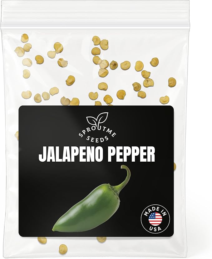 Fall & Winter Jalapeno Pepper Seeds for Indoor Planting – 50 Non-GMO Heirloom USA-Grown Medium Hot 2,500–8,000 SHU Seeds with High Germination (Capsicum annuum)