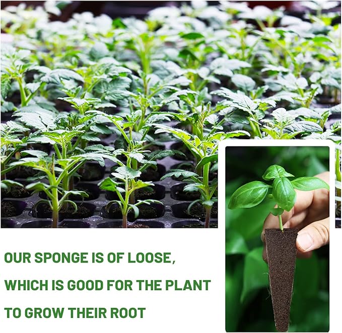 70 Pack Grow Sponges, Seed Pods Replacement, Sponges Seed Growth kit, Bulk Grow Sponges for Indoor Garden System(Brown)