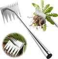 Weed Puller Tool, 2026 Upgraded Portable Manual Weeding Tools Gardening, 6 Teeth Dual Head Stainless Steel Hand Garden Weeding Rake, Weed Remover Tool for Gardening Backyard Yard Farm Planting Weeding
