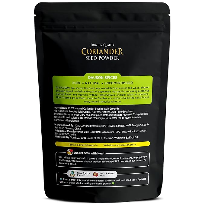 Coriander Seeds Powder – 100% Pure & Natural | Finely Ground Coriander Seeds | No Additives or Fillers | Aromatic, Earthy Flavor for Cooking | 25g Sample Available | Kitchen Essential for Global Cuisine