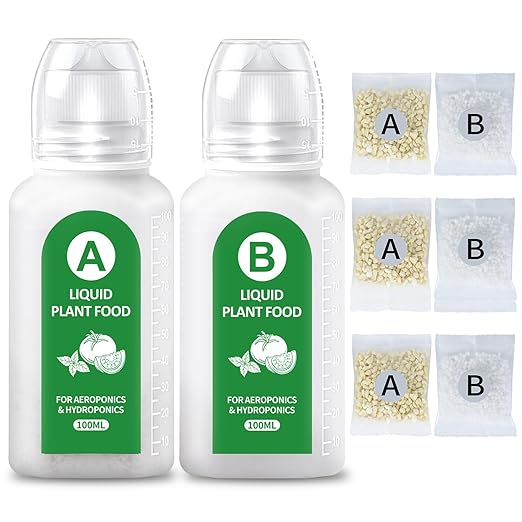 DRYADES Hydroponics Nutrients(800ml in Total), All Purpose Plant Food A&B Hydroponics Supplies, Indoor Plant Fertilizer for Hydroponics Growing System, Hydroponic Solution for Herbs Vegetables