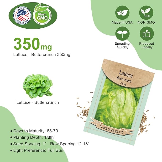 12-Pod Lettuce Seed Pod Kit for AeroGarden, iDoo, Ahopegarden Hydroponic Growing System, 350mg Seeds