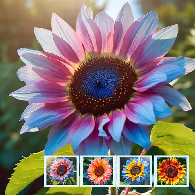 Sunflower Seeds Pack - 50+ Seeds for Vibrant Bicolor Blooms, Fast Growing Cut Flowers to Attract Bees & Butterflies, Ideal for Sunny Garden Borders and Landscapes