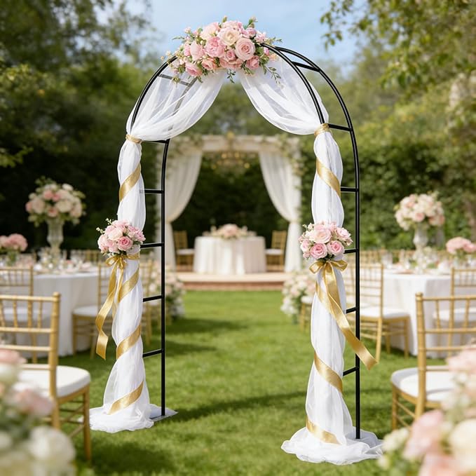 7.9 Ft H x 4.6 Ft W Metal Pergola Arbor,Assemble Freely 2 Sizes,for Various Climbing Plant Wedding Garden Arch Bridal Party Decoration Wide Arbor, 1 Pack