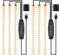 LED Grow Light Strips, Grow Lights for Indoor Plants Full Spectrum 3000K, Plant Light Bar with 3/9/12H Timer, 10 Dimmable Levels for Seedling Succulent,Best Match for Plant Shelf(3 Head×2 Pack)
