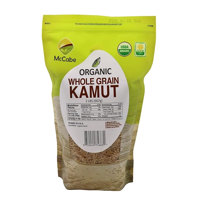 McCabe Organic Kamut - Kamut Grain Khorasan Wheat Berries | USDA and CCOF Certified | 2 lbs
