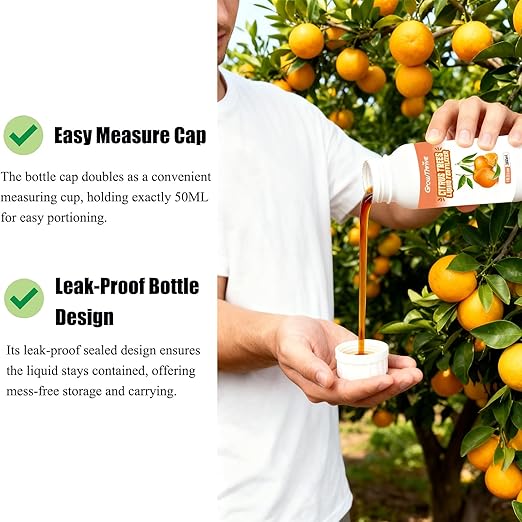 10oz Organic Citrus Probiotic Fertilizer - Natural Liquid Plant Food for Lemon, Fruit Trees & Vegetables - Promotes Root Growth & Green Leaves