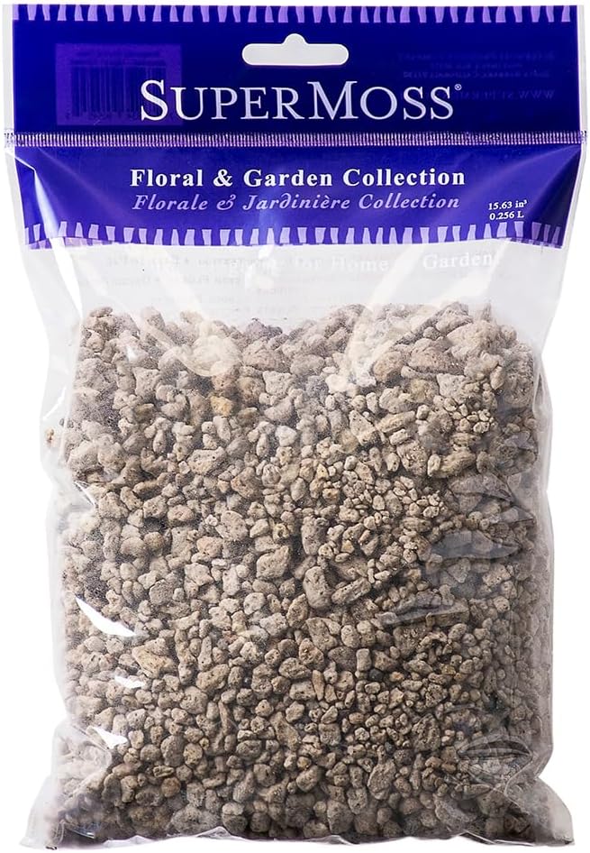 SuperMoss Horticultural Pumice Stone for Bonsai, Succulent, Cactus, Garden Soil Amendment 1/4″ Particle Size, 1 Quart Bag