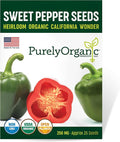 Organic Sweet Pepper Seeds (California Wonder) - Approx 25 Seeds - USDA Organic, Non-GMO, Open Pollinated, Heirloom, USA Origin
