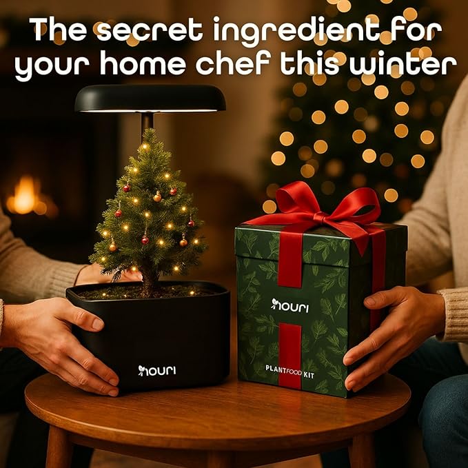 Nouri 5 pod Smart Garden for Home Cooks | w/Heirloom Salad | Hydroponics Growing System | LED Grow Lights | Indoor Herb Garden Kit | Herb Growing Kit Indoors for Plant Lovers, Gardeners, Kitchen