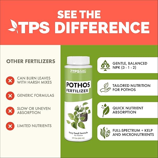 Pothos Fertilizer – Liquid Plant Food for Lush Growth, Stronger Roots & Vibrant Leaves, 8 oz