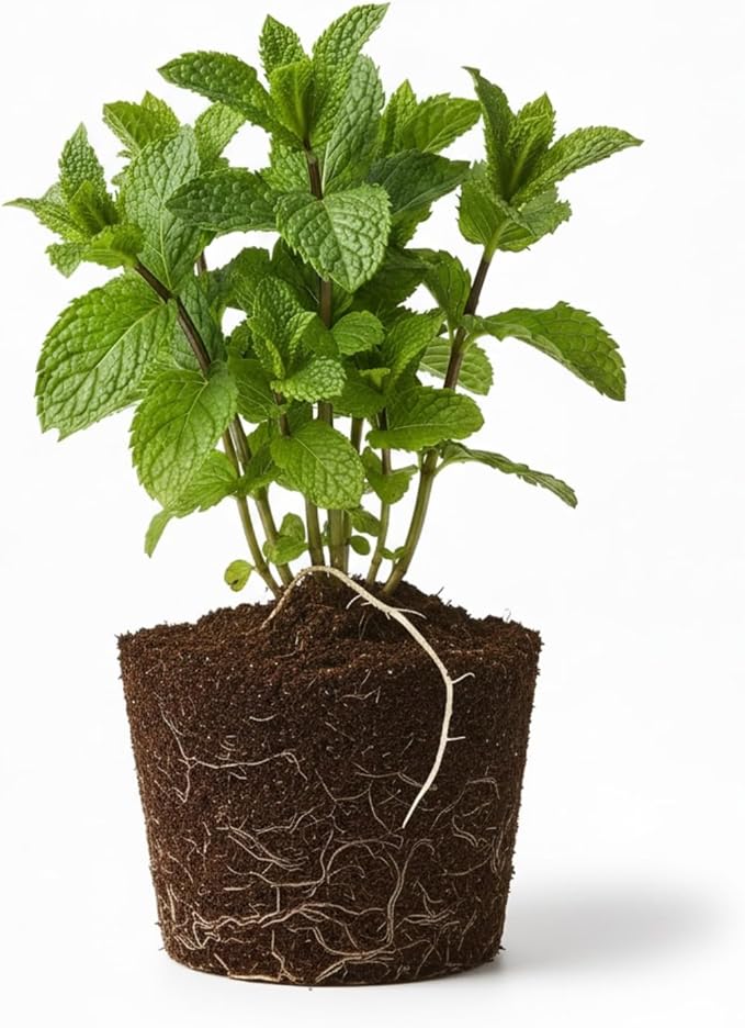 2 Peppermint Live Plants, Peppermint Herbs Plants, 4-6 Inch Herb Starter Plants, Bare Root, Fragrant Leaves