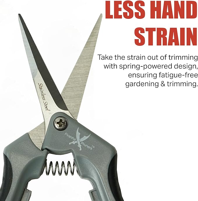 Piranha Pruner Trimming Scissors Garden Shears, Plant Trimmers, Gardening Hand Tools, Straight Stainless Steel Blade