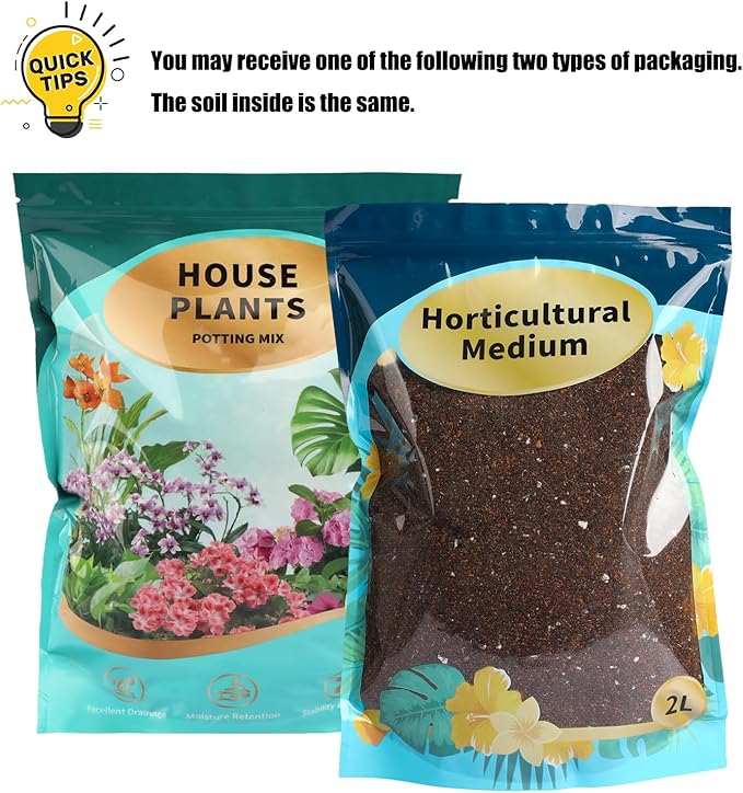 Potting Soil Mix 1qt for Indoor Plants, Organic Houseplant Soil Well Draining Dirt Ready to Use, Fit for House Plant Like Pothos, Philodendron, Monstera, African Violet