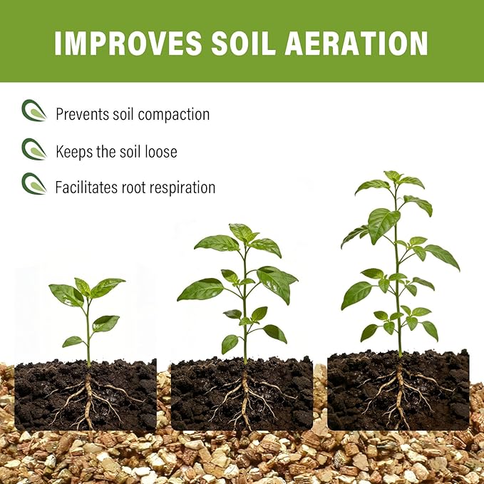 Halatool Soil Amendment 2QT Vermiculite for Plants Gardening Indoor Natural Potting Soil Mix Additive for Holding Moisture Aeration Drainage