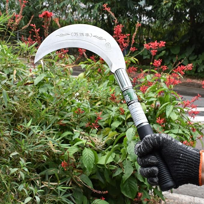 King of The Sickle Brush Clearing Sickle with Carbon Steel Blade and Aluminum Handle, Professional Clearing Tool for Vines, Undergrowth and Small Saplings