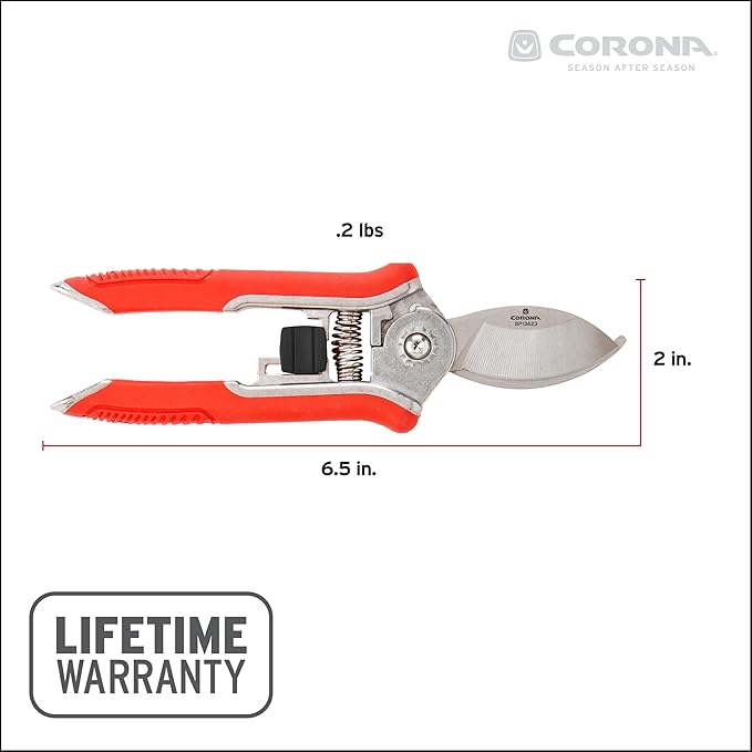 Corona BP 13623 Yard Essentials Houseplant Pruners, Red