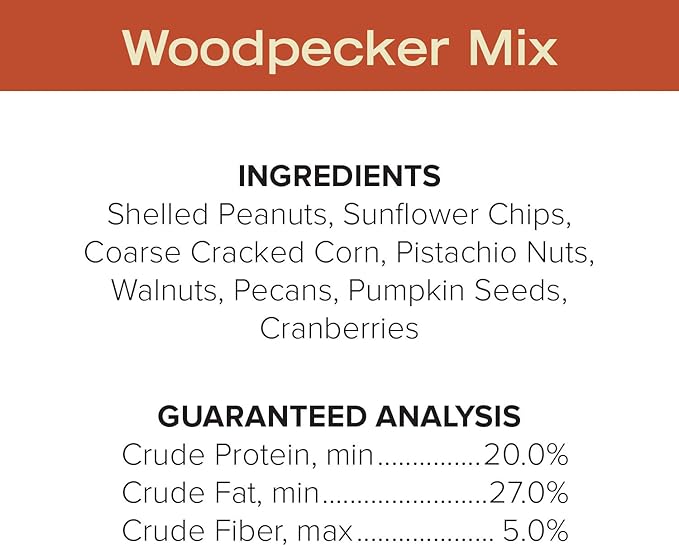 Blue Seal Woodpecker Mix Wild Bird Seed | Premium Blend of Nuts, Sunflower Seeds, and Fruit | Attracts Wide Variety of Wild Outside Birds | Convenient Shell-Free Mix | Made in USA | 20 Pound Bag