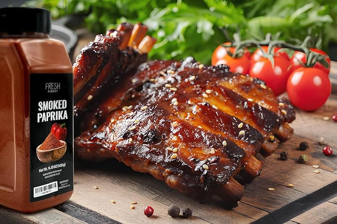 Fresh Finest Smoked Paprika – 14.10 oz Smoked Paprika Powder – Premium Paprika Seasoning for Cooking, Meat Rubs, Marinades, Sauces, Goulash – No Preservatives and Fillers – Rich and Intense Flavor