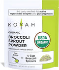 KOYAH - Organic USA Broccoli Sprout Powder (1 Scoop = 1/4 Cup Sprouts): 36 Servings, Freeze-Dried, Tested for Active Myrosinase and Glucoraphanin (Sulforaphane Glucosinolate)