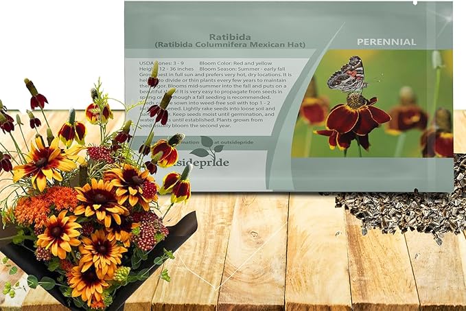 Outsidepride Mexican Hat Ratibida Seeds - 10000 Pcs Perennial Sombrero-Shaped Blooms, Hardy, Deer-Resistant & Drought-Tolerant Flower Seeds for Pollinators, Meadows, Wildflower Gardens, or Xeriscapes