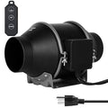 iPower 4 Inch 214 CFM Inline Duct Fan with 10-Speed Controller & Quiet EC Motor, Ventilation Exhaust Fan for Heating Cooling Booster, Hydroponics, Growing Tents, Black