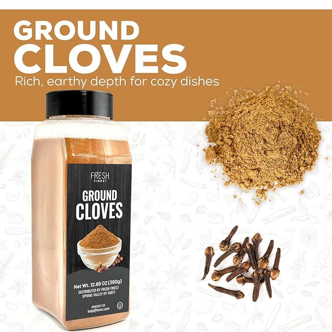 Fresh Finest Ground Clove 12.69oz - Premium Quality Ground Cloves - All-Natural, Non-GMO, Gluten-Free, Kosher - Perfect for Baking, Cooking, and Beverages