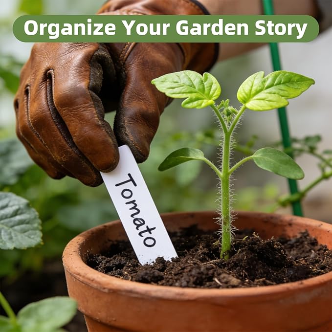 600Pcs Plant Labels with Marker Pen, 4" Plant Tags for Garden Waterproof, Reusable Plastic Plant Markers Garden Labels for Seedlings, Vegetables, Flowers, Gardening Organization Kit