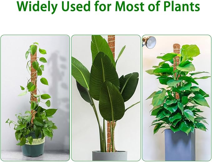 2 Pack Moss Pole, 47-Inch Moss Poles for Plants Monstera,Bendable Plant Support Stakes for Climbing Plants Indoor, Garden Trellis Plant Stick for Potted Plants, Pothos Philodendron