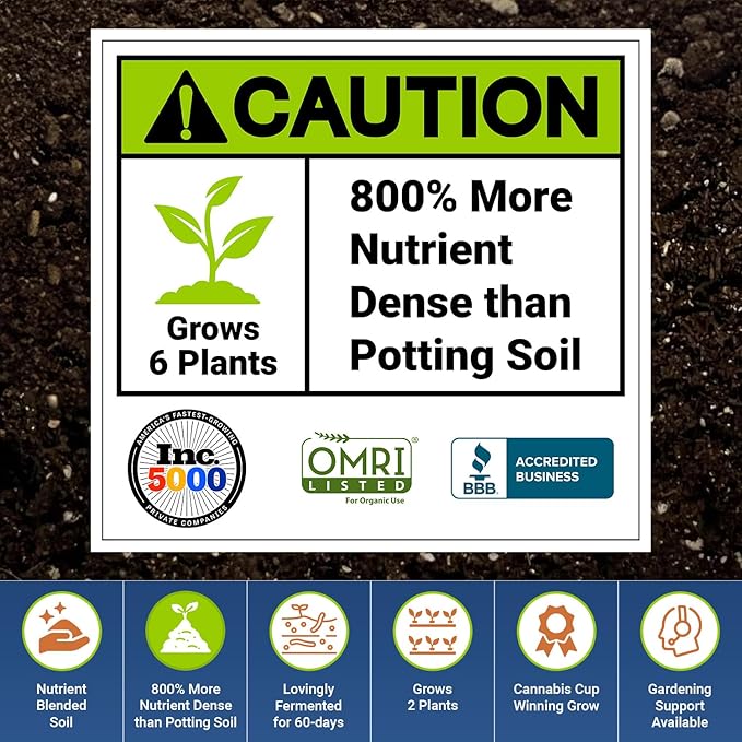 California Super Soil Premium 100% Organic Super Soil - 18+ Nutrient Blend - Living Soil Technology - Potting and Garden Soil for Indoor Grow Kit - 6Lbs Bag - Grows 2 Plants