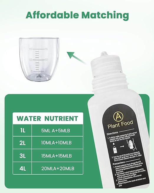 Plant Food Hydroponics Nutrients Supplies Hydroponic Growing System General A&B Plants Food for Vegetables Fruits Flowers Thrive - Indoor Herb Garden Plants Accessories