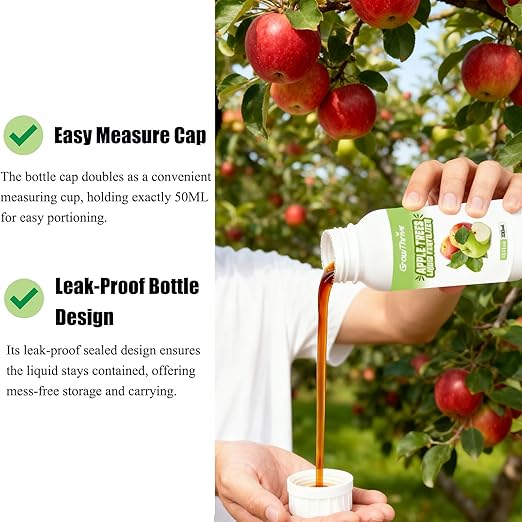 10oz Organic Apple Tree Fertilizer - Microbial Probiotic Liquid Plant Food for Indoor & Outdoor Fruit Trees, Root Booster & Leaf Revivifier, 1:400 Concentrated