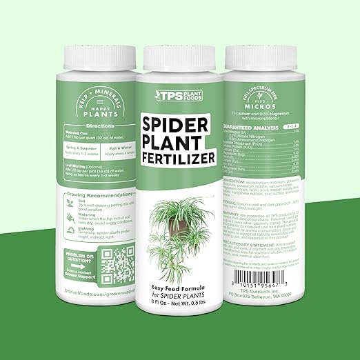 Spider Plant Fertilizer – Liquid Plant Food for Longer Runners, Greener Leaves & Healthy New Growth, 32 oz