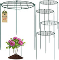 4 Pack 24 x 30 inch Peony Cages and Supports,Metal Grow Through Plant Supports for Outdoor Plants,Flowers Support Rings Top-Heavy Plant Brace Support Hoop for Vegetables,Rose,Tomato,Orchids