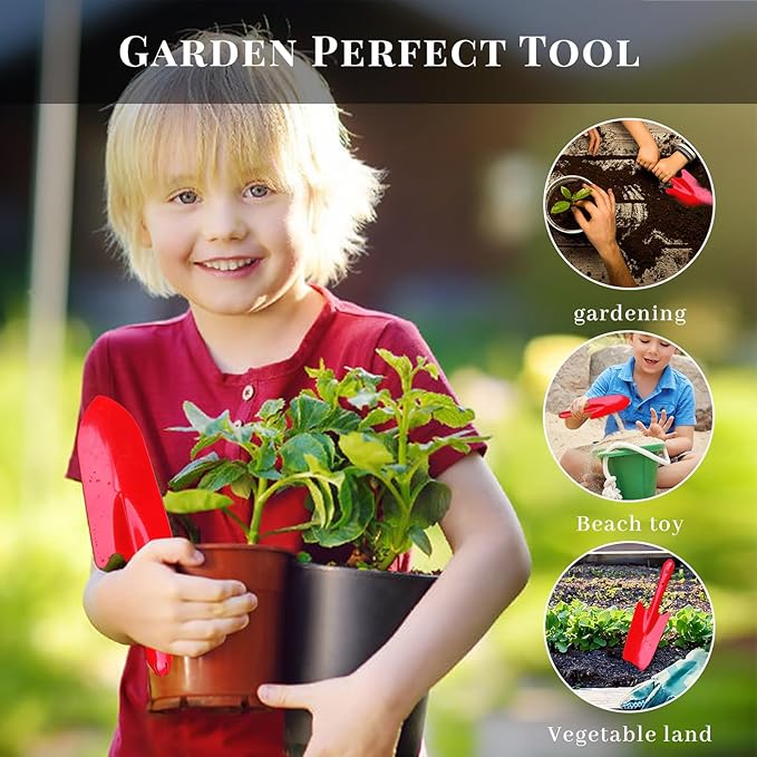 Garden Trowel for Digging and Planting, Mini Colorful Metal Hand Shovel, Small Trowel Set Garden Tools for Flower Soil Planting Digging Transplanting Ideal Gardening Gift for Kids