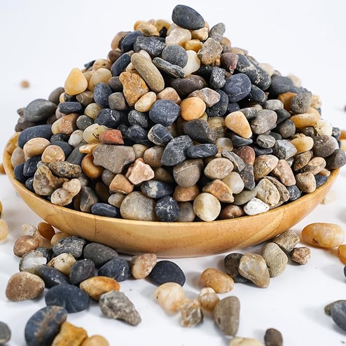 TOYPOPOR 6lbs Natural River Rocks, Succulent Cactus Gravel for Plants, Bonsai Decor Pebbles, Planters Stones, Potting Grit for Gardening, Flower Pots, Vase Fillers, Indoor Water Fountains, Landscaping