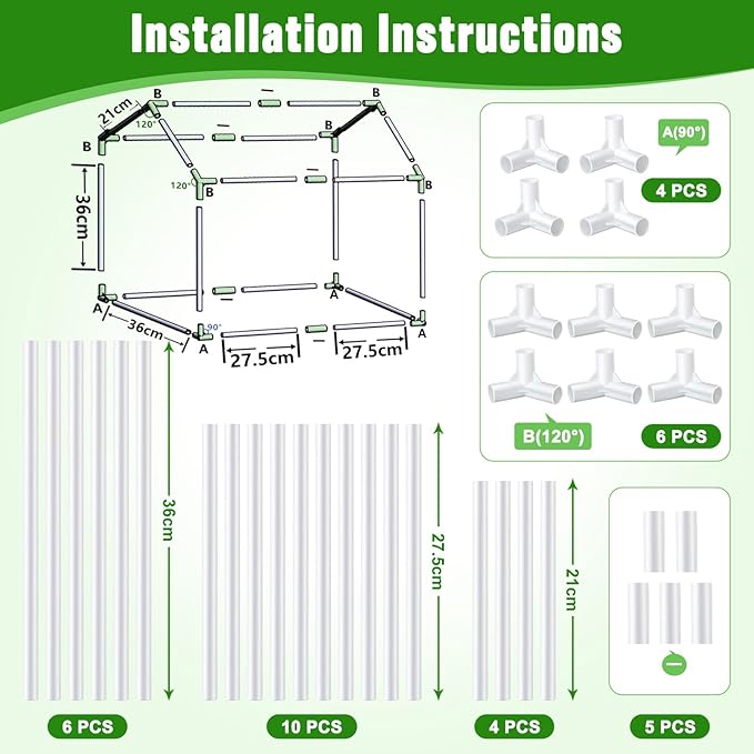 Mini Greenhouse with Grow Light for Indoor, PVC Planting Tent with Waterproof Mat & Zipper Door,15W Full-Spectrum LED Plant Grow Light and Timer for Seed Starter Tray for Indoor and Outdoor Plants