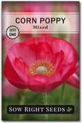 Sow Right Seeds - Mixed Corn Poppy Seeds for Planting - Non-GMO Heirloom Packet with Instructions to Grow a Wildflower Garden - Native, Self Sowing Perennial - Light Colored, Paper Like Blooms (1)