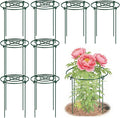 DAYUMKOU 8 Pack Peonies Cages and Supports, 11.5" Wide x 16" High Plant Support Stakes, 4 Legs Plant Cages & Supports with Removable Grid for Peonies Roses Tomato Hydrangea Strawberry