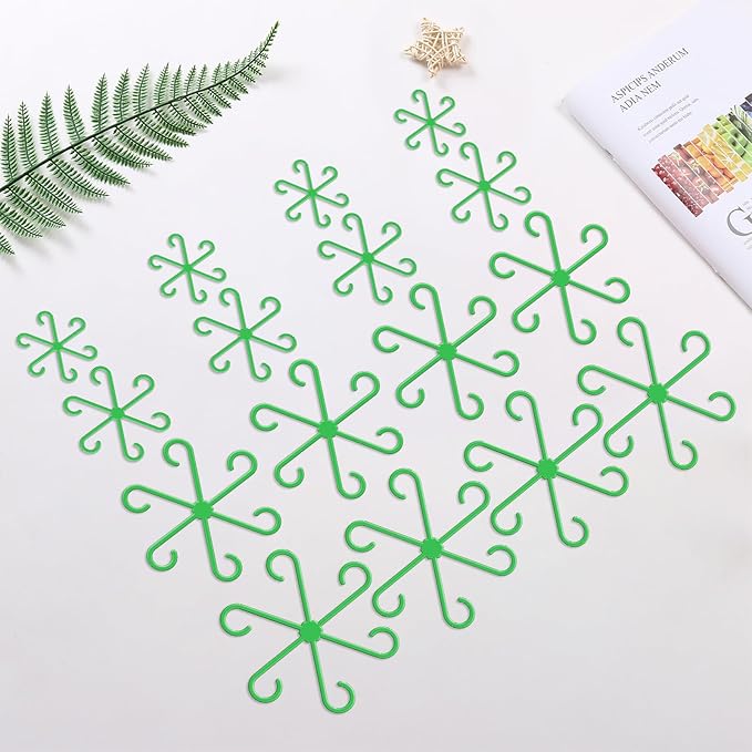 16pcs Plant Stem Support, Plant Support for Indoor Plants, 4 Sizes Climbing Houseplant Stem Supports, Plant Support Rings, Leaf Holders, Indoor Plant Stakes Stabilizer Accessories
