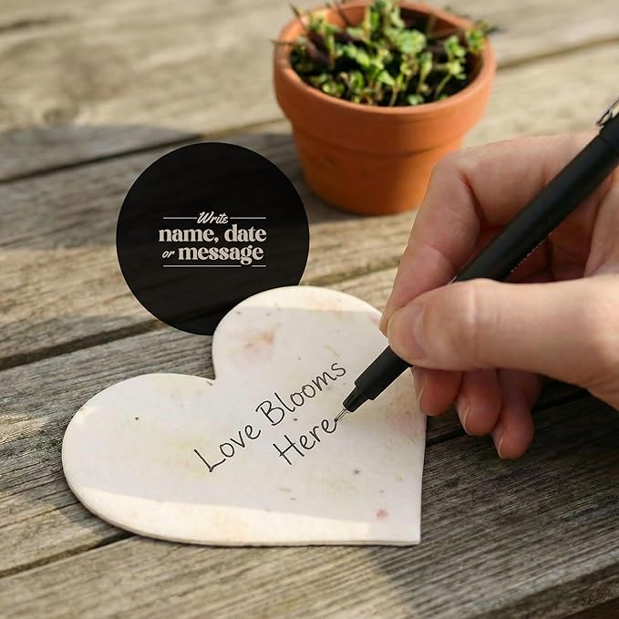 Set of 12 Pink Heart Seed Paper – Writable & Plantable Wildflower Hearts with Envelopes & Planting Guides, Gift for Moms or Plant Lovers for Mother’s Day, Heart Party Favors for Weddings & Showers