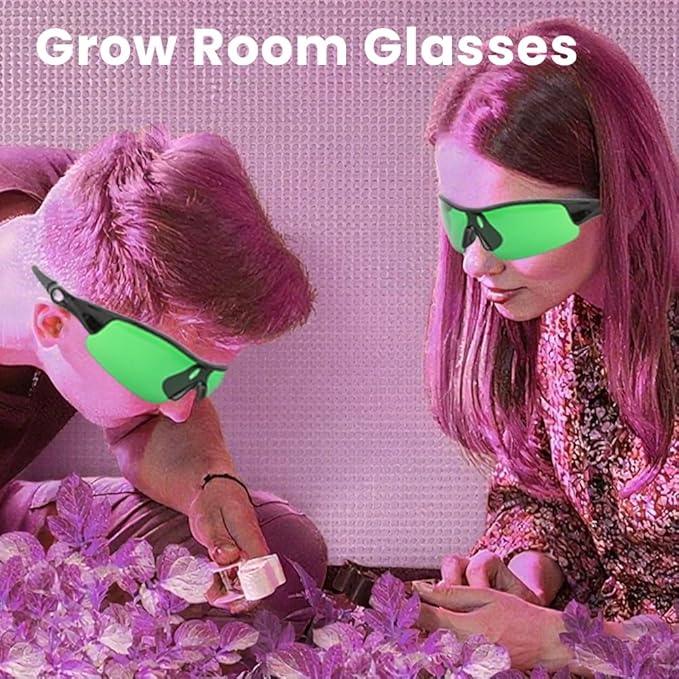 Pongnas Indoor Hydroponics LED Grow Room Glasses, Eye Glasses, Goggles (Green)