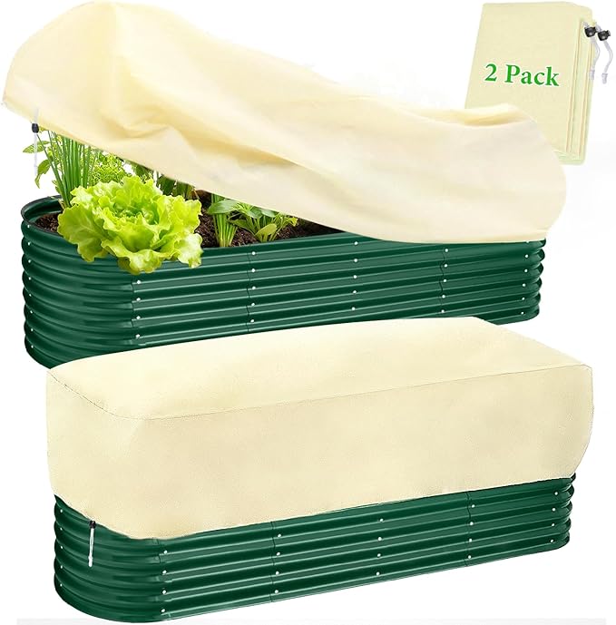 2 Pack Plant Covers Freeze Protection, Plant Frost Protection Covers, Winter Plant Covers, Plant Protection Wrap Cover, Reusable Frost Cloths for Outdoor Plant, with Drawstring (59"x17.7"x15.7")