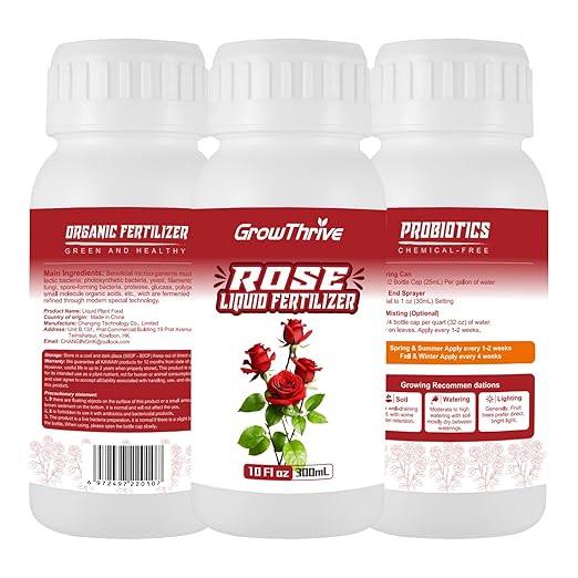 Rose Liquid Fertilizer 10 oz – Organic Rose Plant Food with Probiotics, Natural Flower Fertilizer for Bigger Blooms, Greener Leaves & Healthy Roots – Concentrated 1:400 Formula