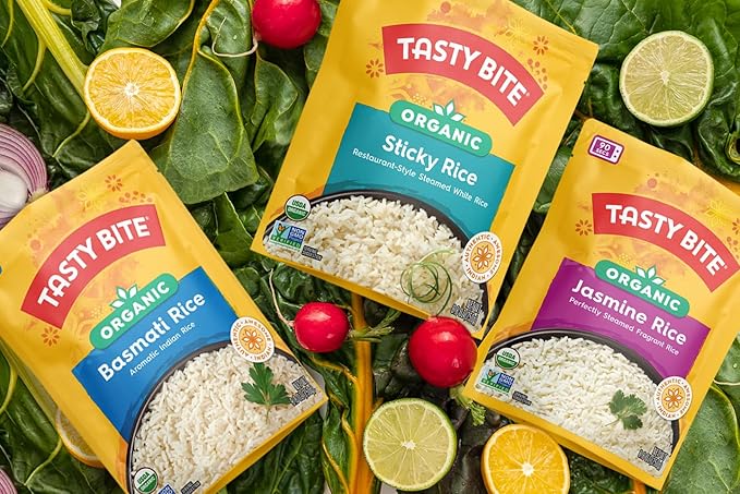 Tasty Bite Rice Variety Pack, 8 Flavors, Basmati, Jasmine, Brown, Sticky, Coconut, Turmeric, Thai Lime, Garlic