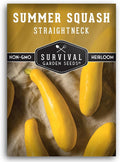 Survival Garden Seeds - Straightneck Summer Squash Seed for Planting - 1 Packet with Instructions to Plant and Grow Yellow Squash in Your Home Vegetable Garden - Non-GMO Heirloom Variety