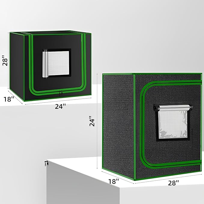 MELONFARM Small Grow Tent for Aerogarden，24”x18”x28” ，Hydroponics Growing System ，Highly Reflective 600D Diamond Mylar Canvas with Ventilation window and Floor Tray for Hydroponic Indoor Plant Growing