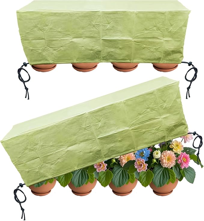 EJW Planter Cover, Plant Covers Freeze Protection,4 Pack68.8 17.7" 15.7" Planter Covers for Winter, Frost Cloths for Outdoor Plants, Raised Bed Covers for Winter.