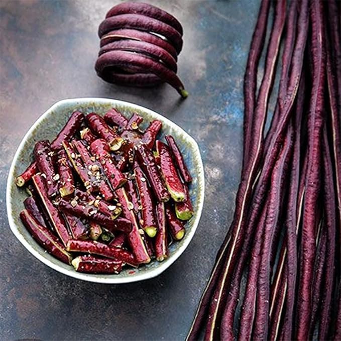 100+ Seeds Snake Oriental Yard Long Asparagus Pole Bean Seeds for Planting Red and Green Noodle Beans Heirloom Non-GMO Delicious Vegetable Seeds(50 Pcs for 2 Pack)